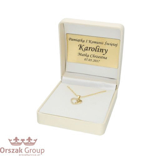 Złoty medalik Matka Boska serce 360 stopni